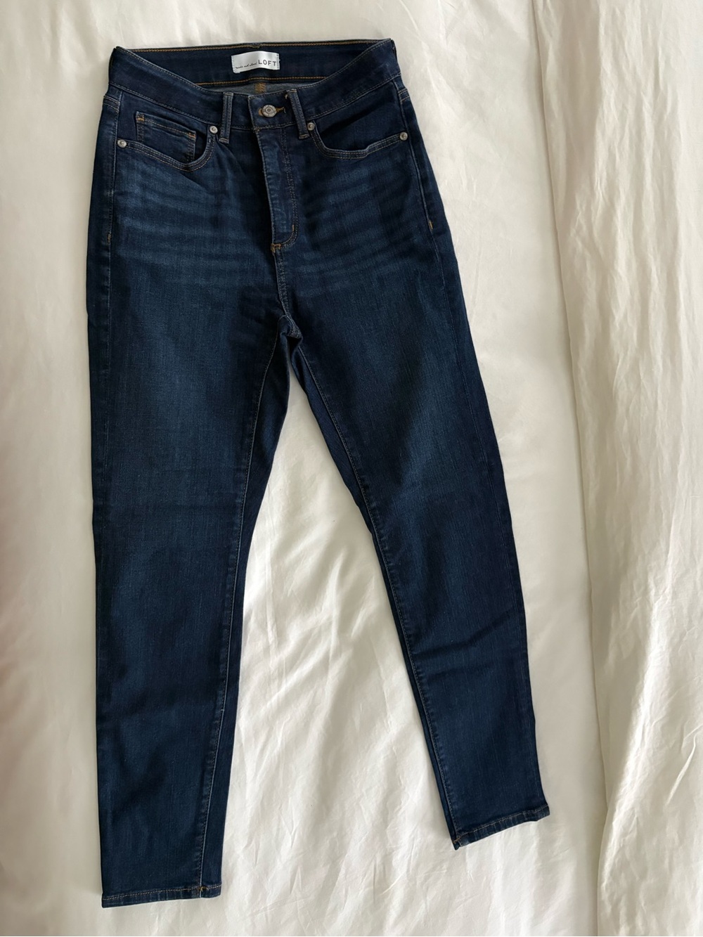 LOFT Dark Blue High-Rise Skinny Jeans